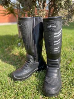 Bota Aña Alta Cuero Motociclista