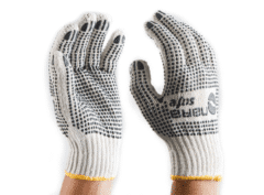 Guantes Cotton Pvc Dots Color Blanco Con Puntos Negros Narasfe
