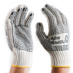 Guantes Cotton Pvc Dots Color Blanco Con Puntos Negros Narasfe