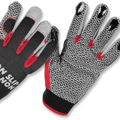 Guantes Industriales En Cuero Y Tela, Puño Largo