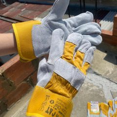 Guantes Industriales En Carnaza Y Tela