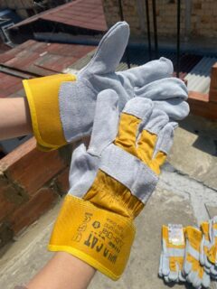 Guantes Industriales En Carnaza Y Tela