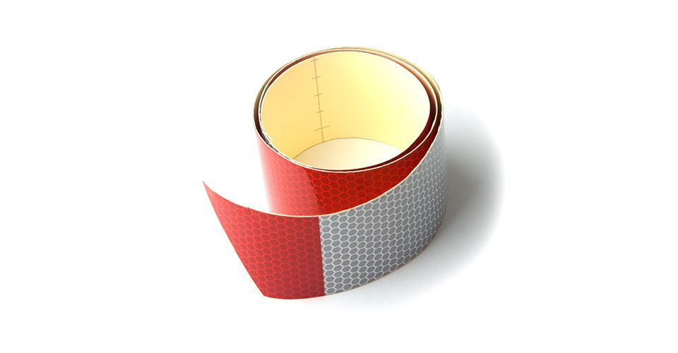 Cinta Reflectiva Acrílica Color Rojo Y Blanco