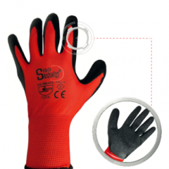Guante De Poliester Recubrimiento Palma Latex Corrugado