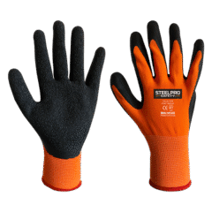 Guante Multiflex Poliéster Látex Naranja Steelpro